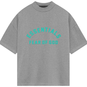 Gray Essentaisl Logo Print T shirt