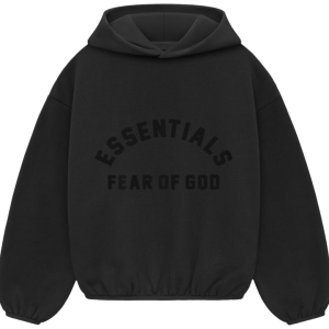 Unisex black Fleece Essential Hoodie