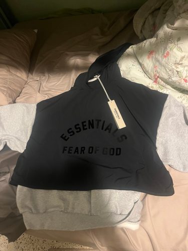 Black x grey Essentiasl Hoodie